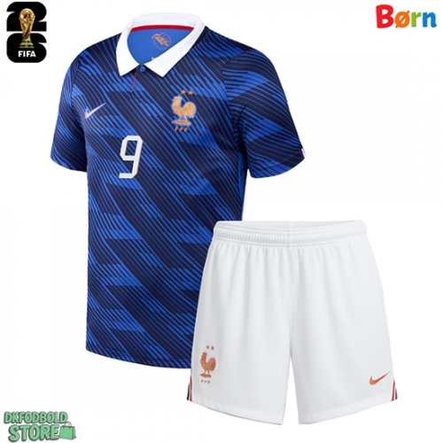 Frankrig Marcus Thuram #9 Replika Babytøj Hjemmebanesæt Børn VM 2026 Kortærmet (+ Korte bukser)